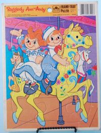 RAGGEDY ANN & ANDY Frame Tray 12pc Childrens Puzzle Vintage 1982